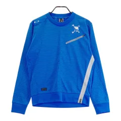 サイズ：M OAKLEY オークリー 412171JP ブルゾン スカル刺繍 ボーダー柄 ブルー系 [240101522241] ゴルフウェア メンズ ストスト