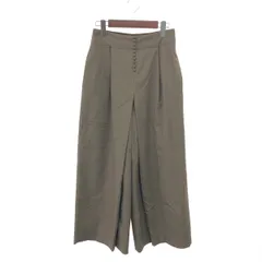 良好 LOIS CRAYON ロイスクレヨン ヘリンボーンタックプリーツワイド パンツ サイズ:M  ブラウン  レディース 　240001146612