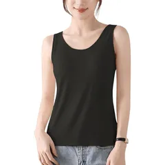 【新品】 [Pneito] カップ付きタンクトップ タンクトップ レディース カップ付き ロング ブラトップ【柔らかい・通気性・パッド付き】 インナー レディース 夏 (JP, アルファベット, S, 標準, ブラック) 1