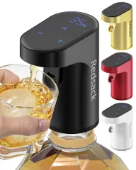 Redsack ウイスキーポンプ4L定量調整可 電動定量ディスペンサー酒ポンプ ワインデカンター充電式 自動流量分布 デジタル表示 ウイスキーポンプ (黒)のサムネイル