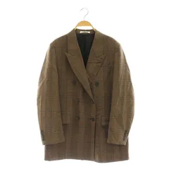 オーラリー AURALEE 24AW ブルーフェイスウールチェックダブルブレスジャケット BLUEFACED WOOL CHECK DOUBLE-BREASTED JACKET ブレザー 0 S 茶 ブラウン /YQ ■OSのサムネイル