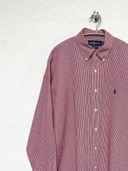 【RALPH LAUREN】90s L/S ギンガムチェックシャツ YARMOUTH 16 ラルフローレン ヴィンテージ 古着