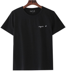 agnes b. アニエスベー レディース メンズ　Tシャツ ブラック　小さいロゴ