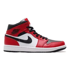 NIKE AIR JORDAN 1 MID BRED TOE WHITE BLACK RED 554724-069 エアー ジョーダン １ ミッド ブレッド トゥー