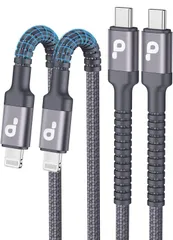 USB-C Lightning ケーブル 2M 2本セット MFi認証 タイプC ライトニング グレー Type C iPhone 充電 急速充電 データ転送 高耐久 PD対応 iPhone