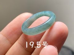 L13-98 氷糯種 青色 19.5号 グアテマラ産 A貨 本翡翠 くりぬき リング