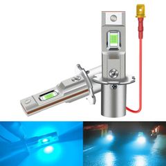 H3 LED フォグランプ 12V 24V 最新改良型 兼用 普通車 ～トラック (10V~60V) スーパーブライト フォグ ライト バルブ (アイスブルー)