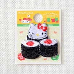 ワッペン アイロン ブランド アップリケ サンリオ ハロー キティ HELLO KITTY お寿司やさん 鉄火巻き ミニ S01Y2850 ガチャガチャ レトロ