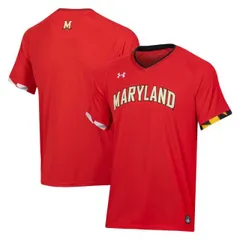 【送料無料】 アンダーアーマー メンズ Tシャツ トップス Men's Under Armour Red Maryland Terrapins Softball V-Neck Jersey Mar Red
