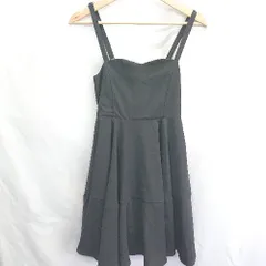 ◇ ⊂ titty&Co. 肩紐調節可能 ミニ丈 ワンピース サイズF ブラック レディース E  【1410290019184】