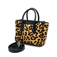 【中古】良品 POLO RALPH LAUREN ポロ ラルフローレン ロゴ 2way ハラコ レザー ハンド ショルダー バッグ eH0586N