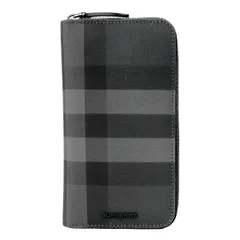 新品 バーバリー BURBERRY 長財布 ラウンドジップウォレット チャコール