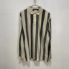 ☆90s☆nautica☆ノーティカ☆ストライプ柄ポロシャツ☆長袖☆ワンポイントロゴ☆M☆L23M