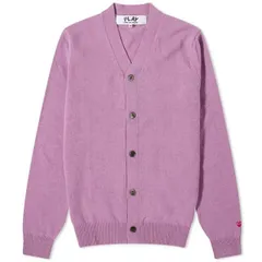 【送料無料】 コム・デ・ギャルソン メンズ ニット・セーター カーディガン アウター Comme des Garcons Play Heart Sleeve Cardigan Purple