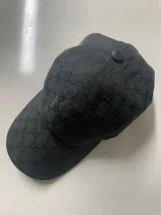 新品未使用タグ付き！GUCCI ブラック GGパターン キャップ GUCCI グッチ GGパターン レザー メッシュ キャップ ブラック