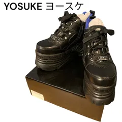 【管30274】直営SHOP 限定アイテム☆YOSUKE ヨースケ 厚底 スニーカー   2601043  BL 25.0 ブラック 黒　靴 シューズ