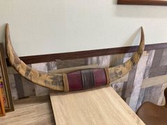 水牛　角　龍の彫物　インテリア　置物
