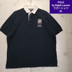 Polo by Ralph Lauren ラガーシャツ ネイビー 刺繍入 鹿の子 コットン サイズXL