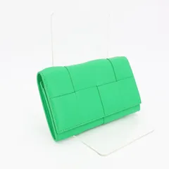 ボッテガヴェネタ BOTTEGAVENETA マキシイントレチャート レザー 財布 グリーン