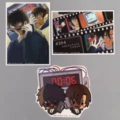 【中古】グッズセット 揺れる警視庁 1200万人の人質 ブロマイド＆ステッカーセット(3枚組) 「セガ ラッキーくじ 名探偵コナン メモリアルカット FILE.2」 J賞