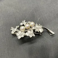 タサキ0.82ctダイヤ×パールブローチと帯留K18 2WAY 美品