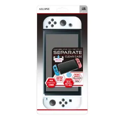 アローン(Allone) Switch有機EL用セパレート型クリアケース 23.5×1.5×10cm 傷や汚れから守る Switch有機EL対応 付けたまま充電可能 透明 シンプル ALG-NSESCC