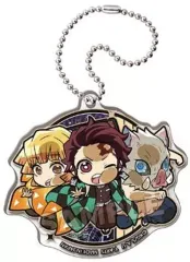 【中古】雑貨 炭治郎＆善逸＆伊之助 「鬼滅の刃 遊郭編 ぴた!でふぉめ アクリルキーホルダー」