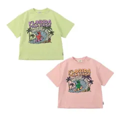 PALM BEACH POP DINO Tシャツ 恐竜 半袖 子供服 キッズ ロゴ 男の子 女の子 おしゃれ 綿１００％ かわいい キャラクター 薄手 ゆるめ