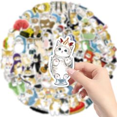 シール ステッカー ネコ 50枚セット キャラクター 可愛い 手帳シール こどもシール 萌えグッズ 人気 絵を貼る 贈り物 DIY 装飾品 手紙 携帯 ノート 文房具