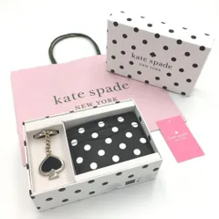 [KATE SPADE] ケイトスペード ドット柄 キーリング付 カードケース ギフトセット （化粧箱付）