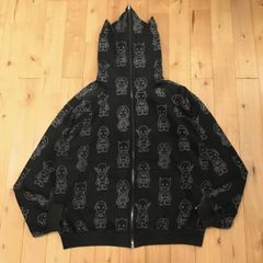 DC Comics × BAPE フルジップ パーカー Lサイズ ブラック a bathing ape full zip hoodie DCコミックス エイプ ベイプ NIGO