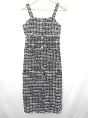 ◇ ⊇ GRL グレイル ボタンデザイン キャミソール 膝下丈 ワンピース サイズS ブラック ホワイト レディース E  【1506180011816】