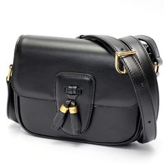 セリーヌ / CELINE　タッセルズ ショルダーバッグ　19049　レザー　ブラック 【中古】 商品番号 S-158317