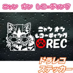 面白 猫 ネコ ねこ　ニャンコ ドライブレコーダーステッカー ステッカー【Sサイズ1枚】