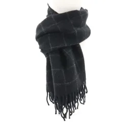 ポロラルフローレン スコットランド製 チェック柄 マフラー  ブラック POLO RALPH LAUREN ユニセックス メンズ