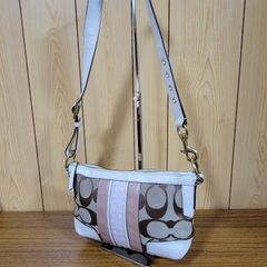 9 COACH コーチ シグネチャー ショルダーバッグ ベージュ