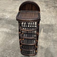 レトロ家具】ラタン 籐製 5段収納ラック 収納棚 約H80 W30cm - メルカリ