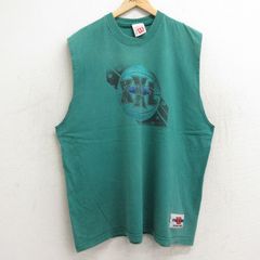 XL/古着 ウィルソン ビンテージ ノースリーブ Tシャツ メンズ 00s バスケットボール 大きいサイズ ロング丈 コットン クルーネック 緑 グリ