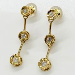 2023年最新】ダイヤモンド ピアス 0.3ct K18 イエローゴールド 0.3