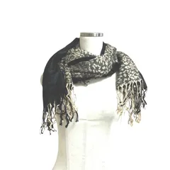 サンモト　レディース　ストール　ショール　大判　ブラック　レオパード　クラシカル柄