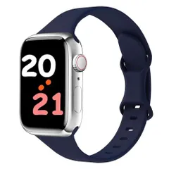 384041mm_ダークブルー コンパチブル apple watch バンド アップルウォッチ バンド iWatch バンド 38mm 40mm 41mm 42mm 44mm 45mm 9876SE54321に対応 柔らかい シリコン スポーツバンド スリム