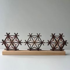 コースター　3個セット　インテリア　組子　　パープルハート　ウエンジ　ブビンガ