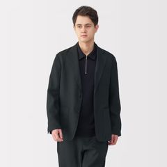 ［新品］ ［最安］無印良品 紳士 リネン洗いざらしジャケット 黒 ブラック 新品 未使用 新作 美品  全サイズ UNIQLO ユニクロ MUJI 無印 無印良品 GU ジーユー ［送料無料］［匿名配送］
