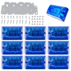 【迅速発送】Lezalic サイドマーカー 24V ダウンライト LED トラック デコトラ アンダー ライト 大型車 ランプ ドレスアップ 汎用品 10個セット (ブルー10個セット)