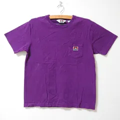 (^w^)b BENDAVIS ベンデイビス 半袖Tシャツ 胸ポケット ロゴ ワンポイント ブランドタグ アメカジ カットソー カジュアル 無地 シンプル 綿100％ パープル 紫 メンズ サイズL