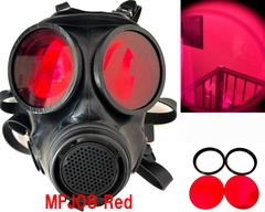 MFJ08ガスマスク用レンズ 赤 レッド GasMask　外付けリング付
