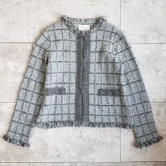 美品 レリアン ブルーノマネッティ ☆ ツイード ジャケット 伊製 9 グレー