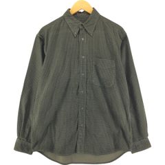 古着 00年代 エディーバウアー Eddie Bauer 千鳥格子柄 長袖 ボタンダウン コーデュロイシャツ メンズM相当/eaa544366