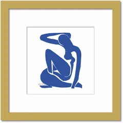名画 シンプルアート アンリ・マティス 署名入り Nu bleu I Blue Nude1 ブルーヌード1 ナチュラルフレーム LLサイズ 額入り シンプル インテリア アート 入門 絵画 おしゃれ 壁掛け 絵
