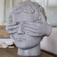 男の人の顔の石像 ポストモダン ミッドセンチュリー モアイ像 オブジェ